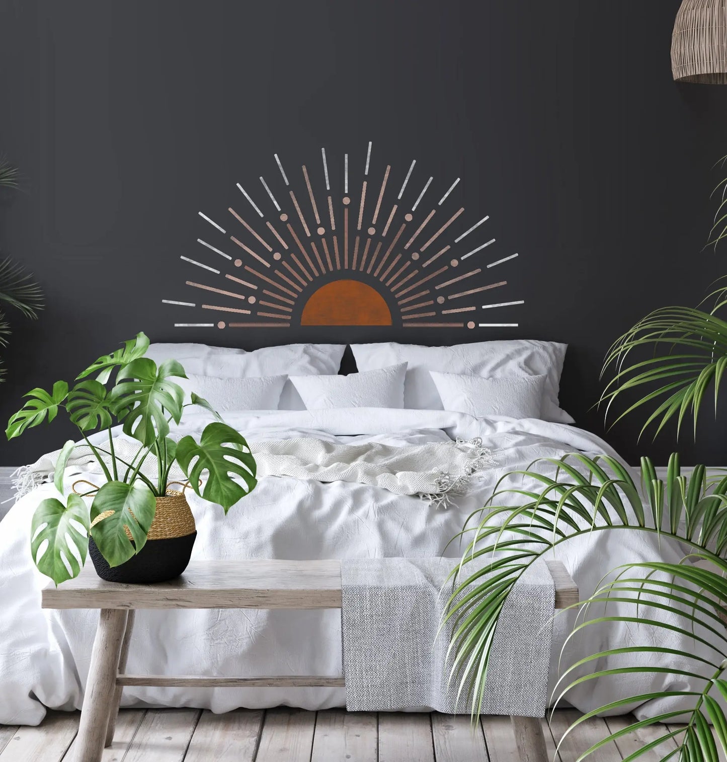 Boho Sun Wall Stencil - Dizzy Duck Designs