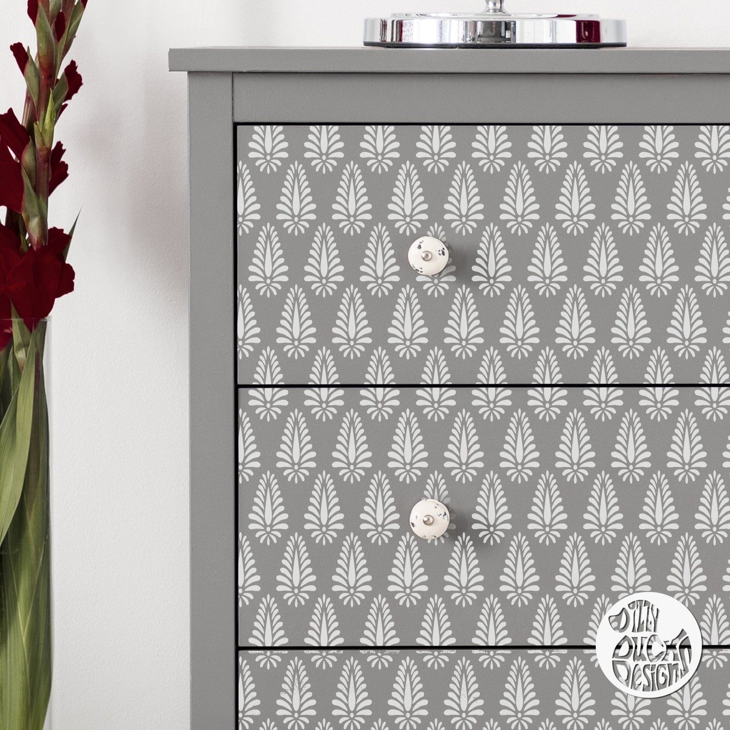 SARAVAN Furniture Stencil - Dizzy Duck Designs