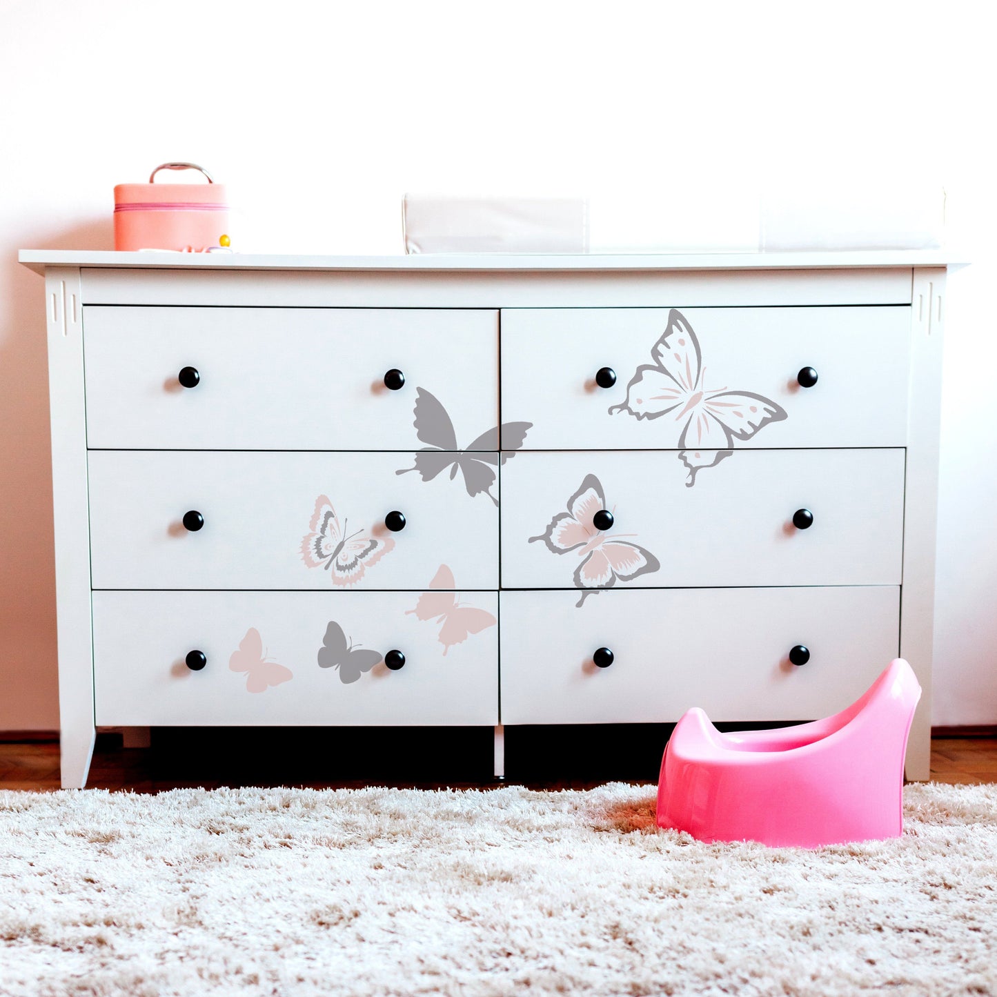 SET OF 6 BUTTERFLY Wall and Furniture Stencils - Dizzy Duck Designs