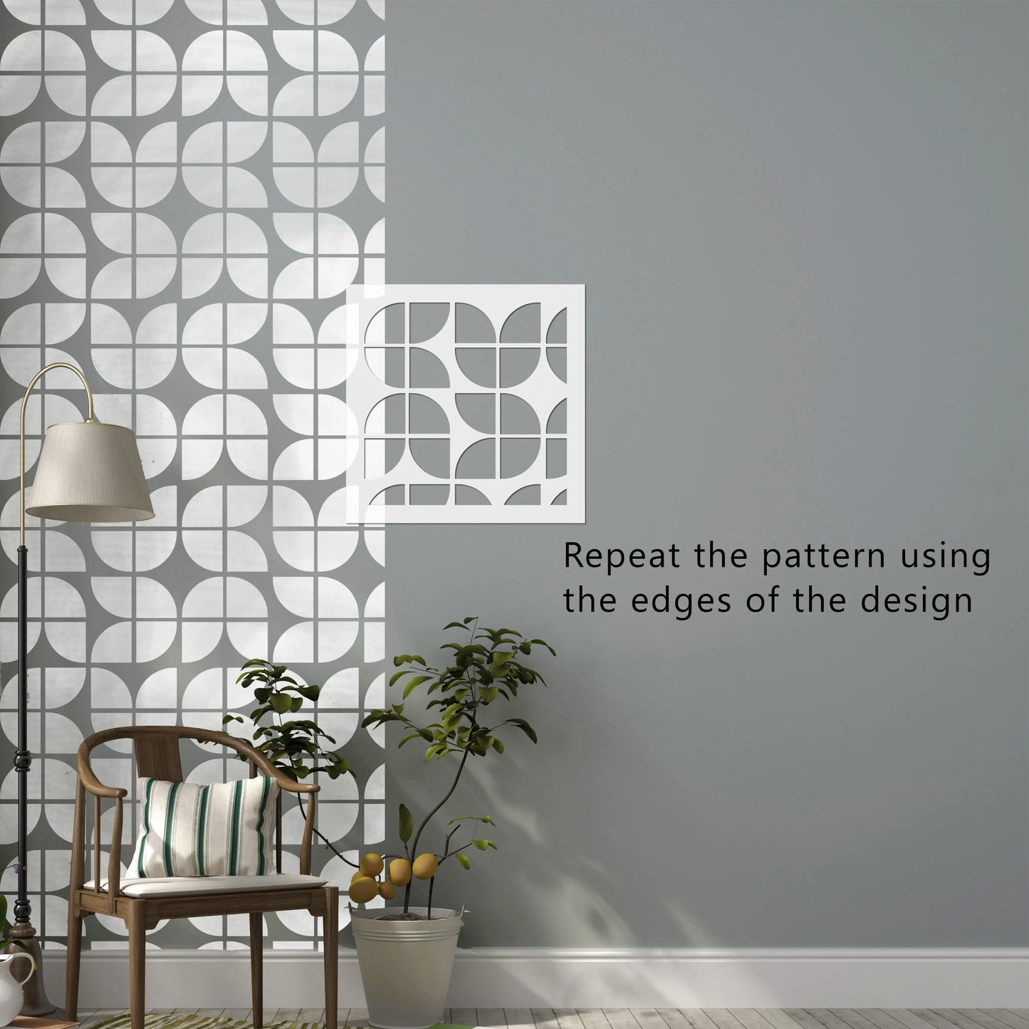 Salvik Floor Wall Stencil - Dizzy Duck Designs