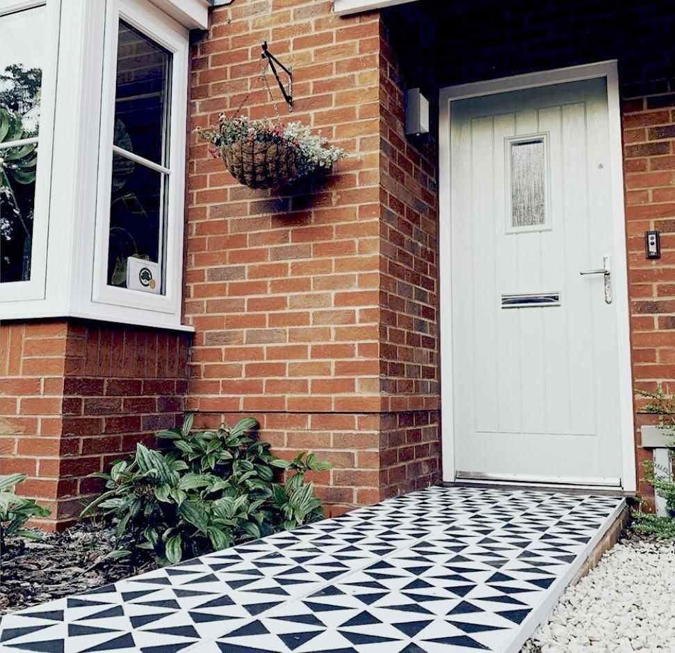 Samara Patio Stencil - Square Slabs - Dizzy Duck Designs