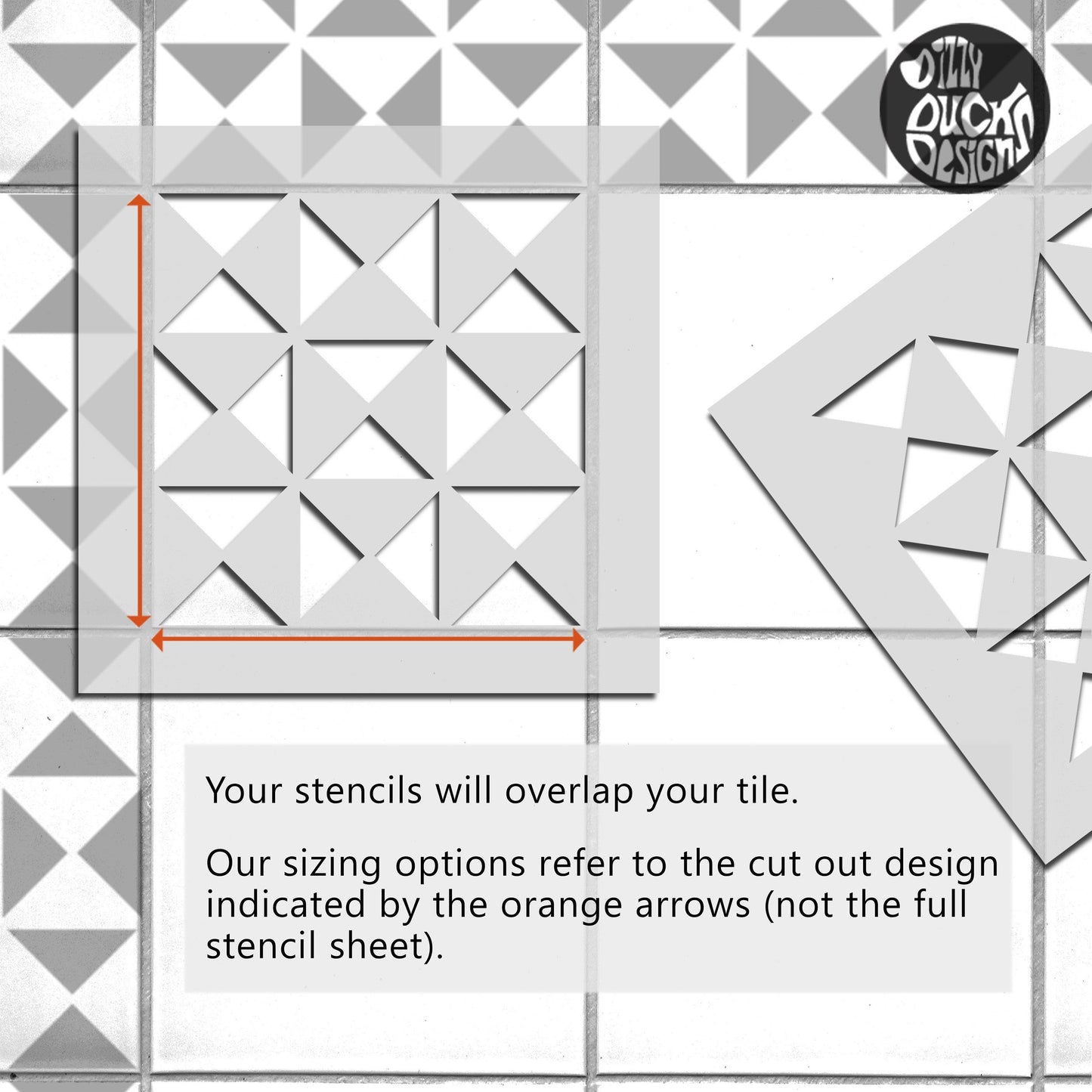 Samara Tile Stencil - Dizzy Duck Designs