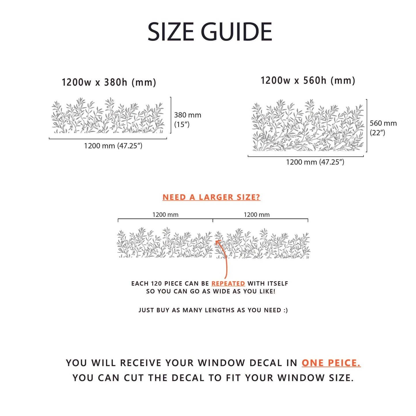 Sprig Berry Frosted Window Privacy Border - Dizzy Duck Designs