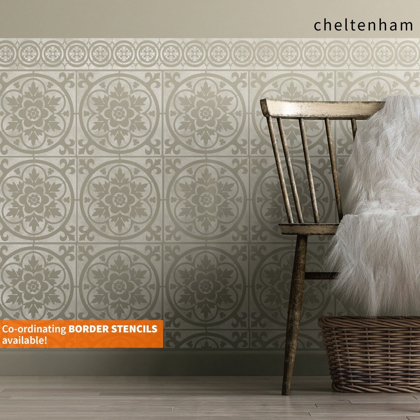 Stratford Faux-Tile Stencil - Dizzy Duck Designs