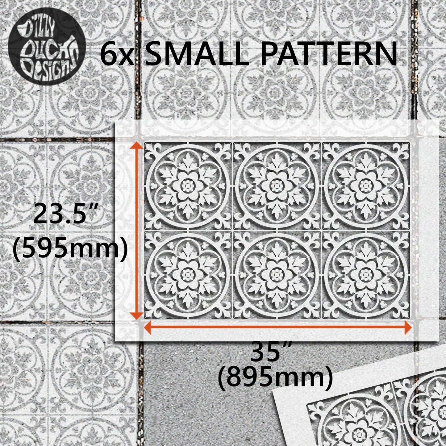 Stratford Patio Stencil - Rectangle Slabs - Dizzy Duck Designs