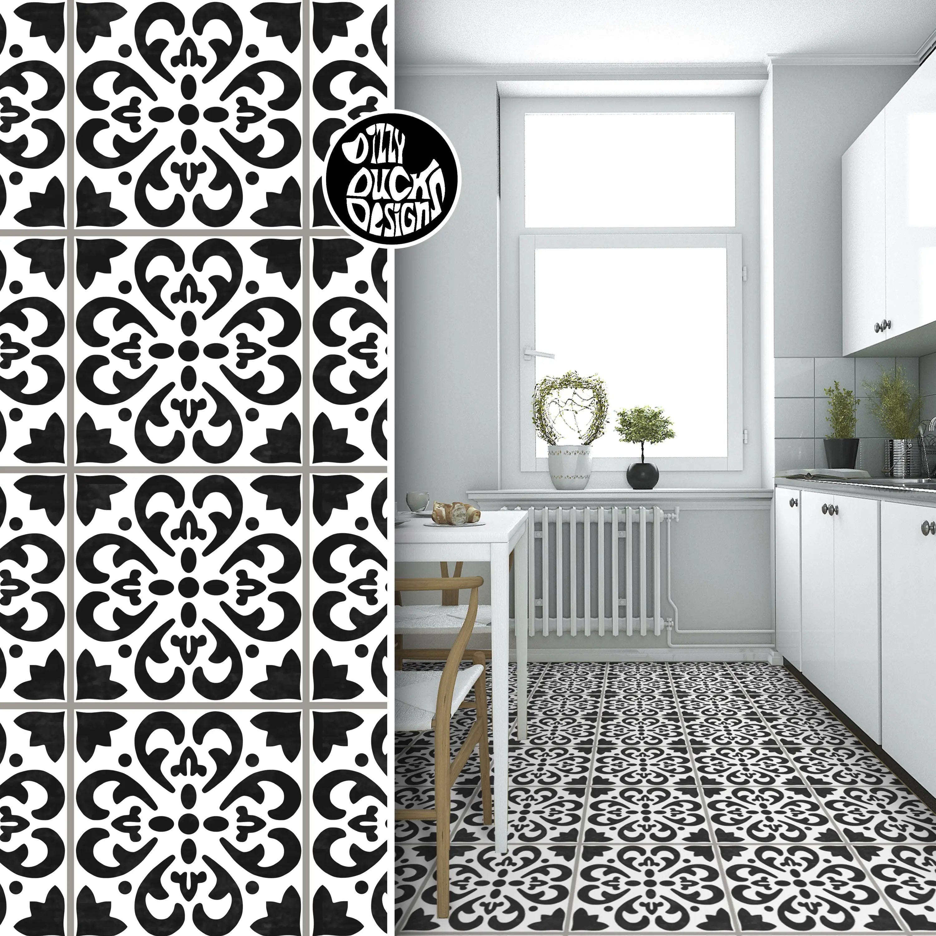 Tangier Faux-Tile Stencil