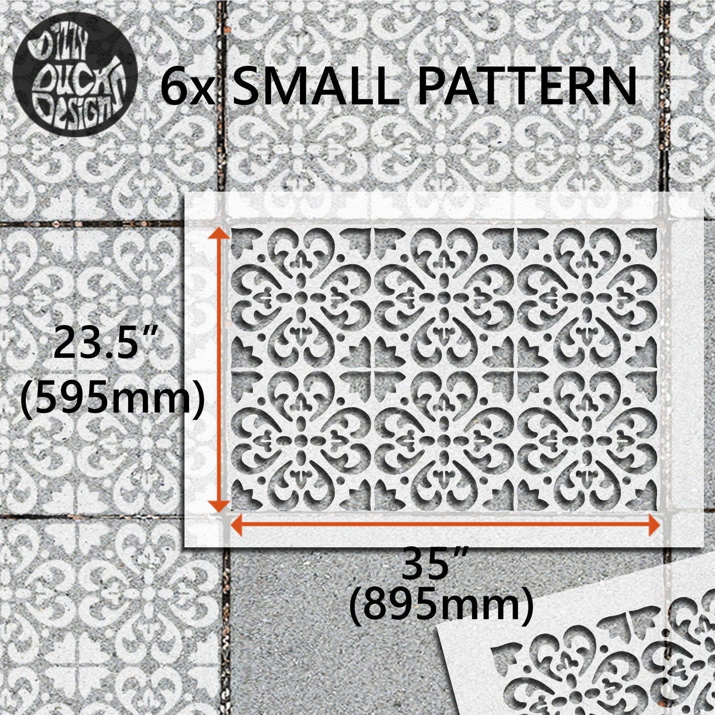 Tangier Patio Stencil - Rectangle Slabs - Dizzy Duck Designs