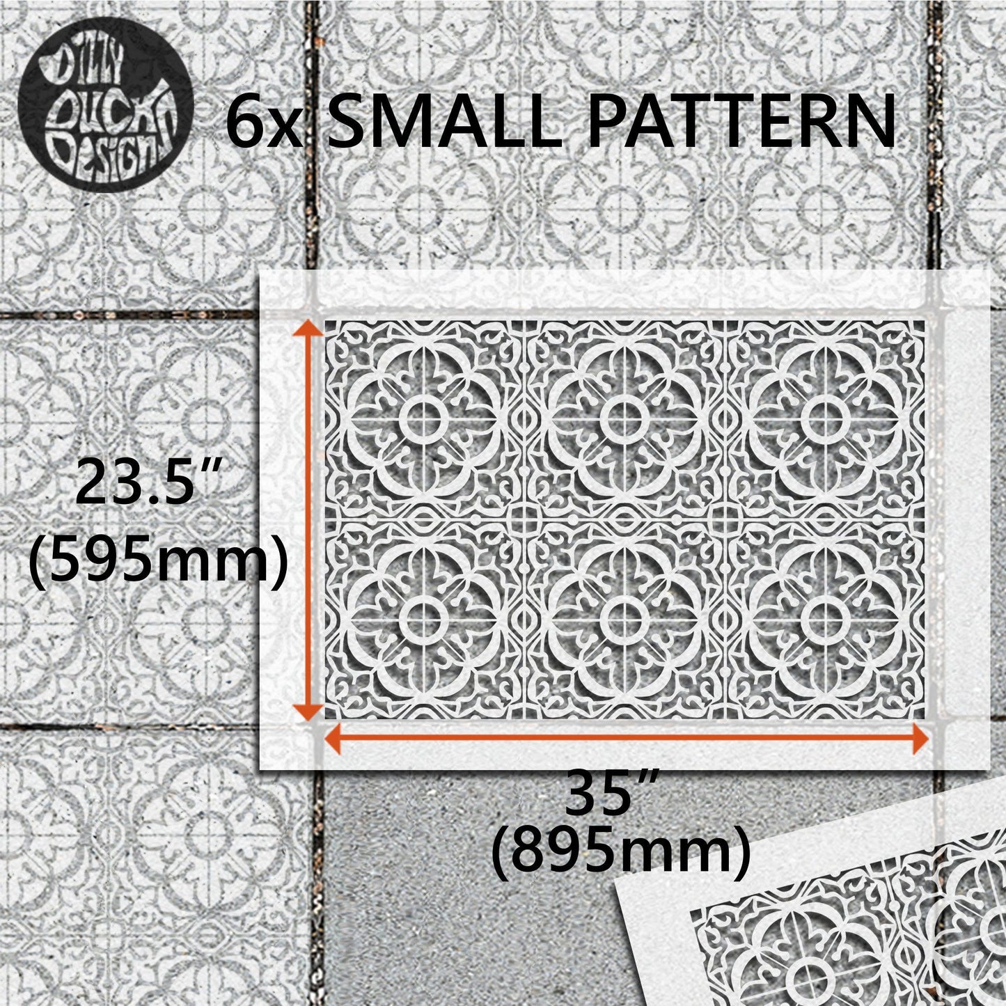 Tavira Patio Stencil - Rectangle Slabs - Dizzy Duck Designs