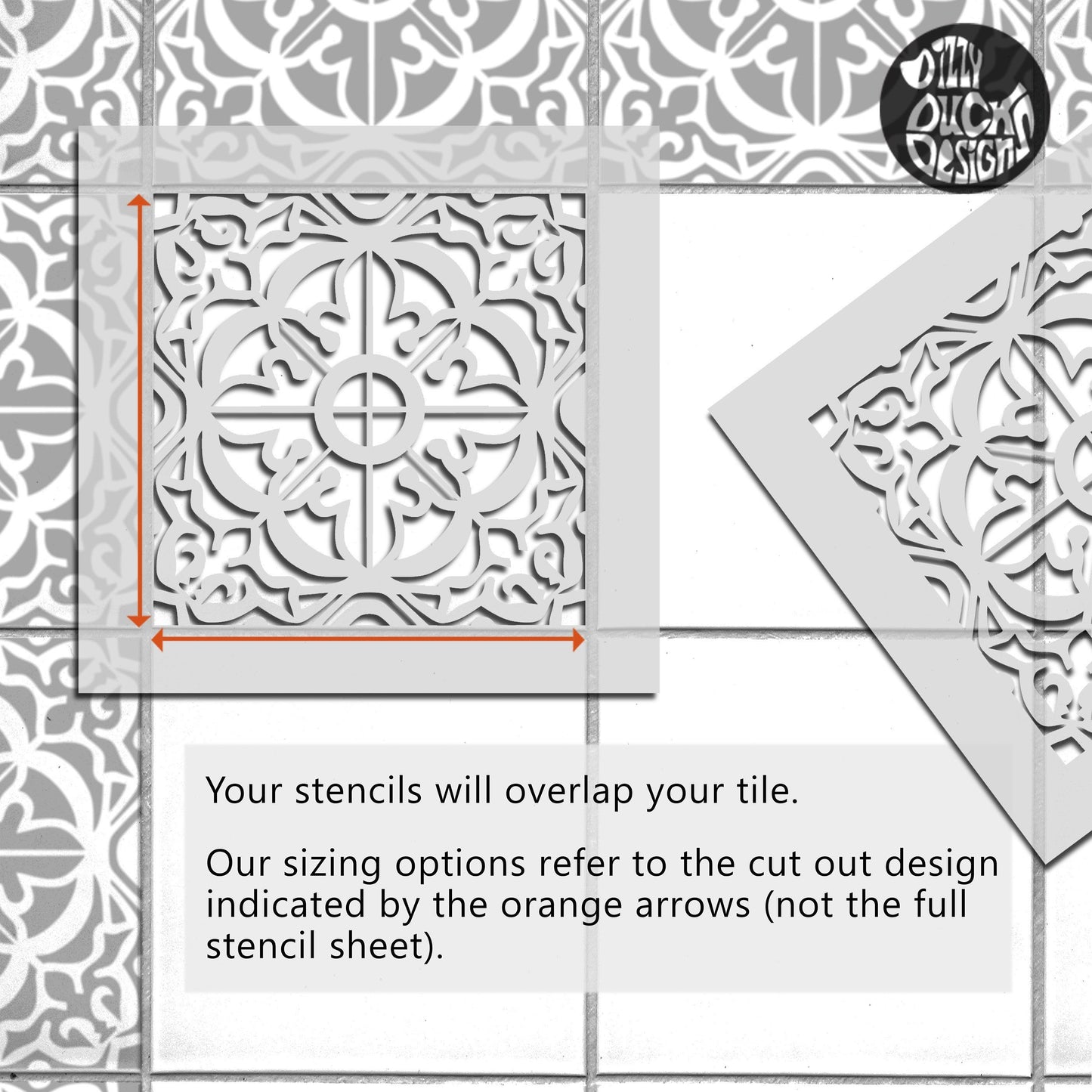 Tavira Tile Stencil - Dizzy Duck Designs