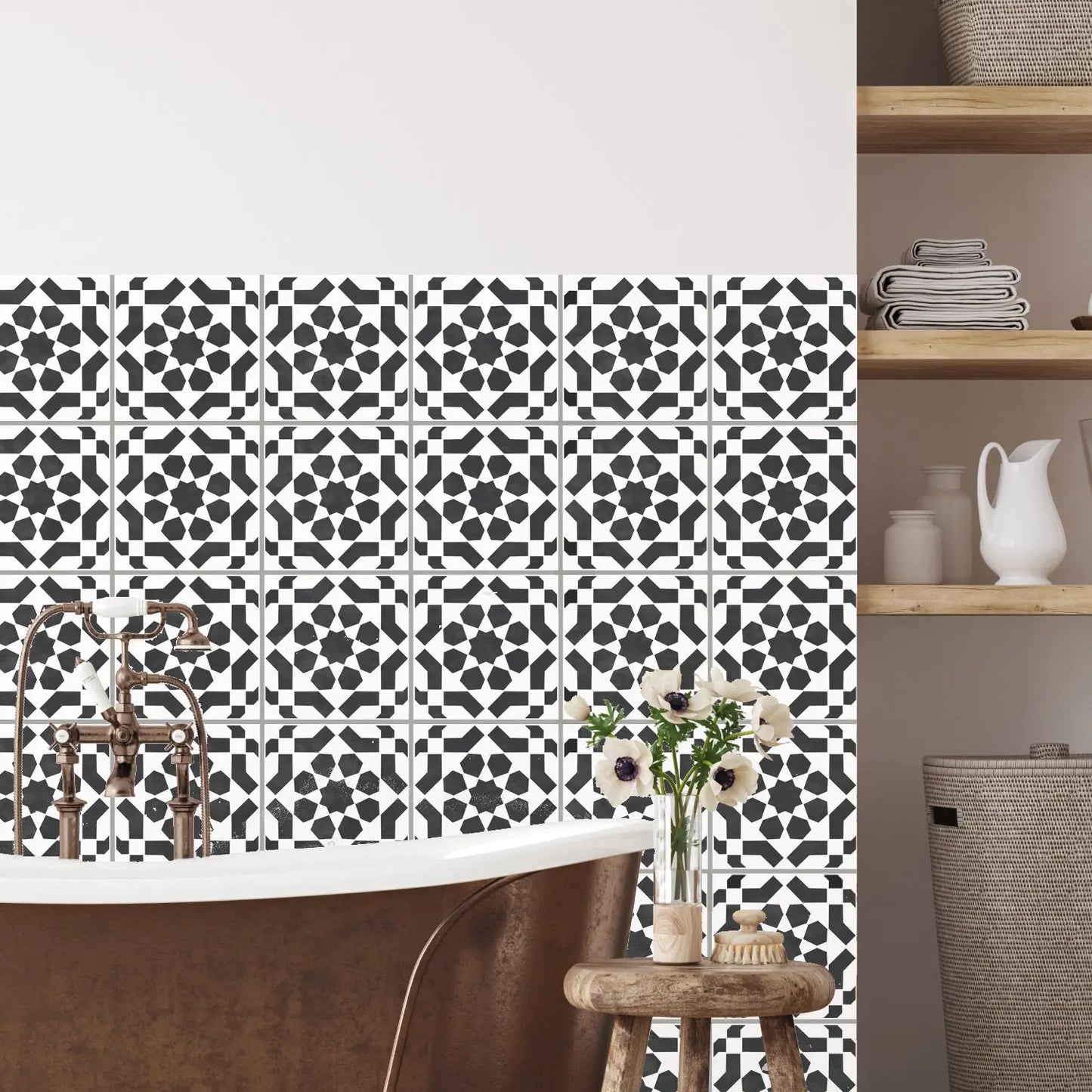 Tebessa Faux-Tile Stencil - Dizzy Duck Designs