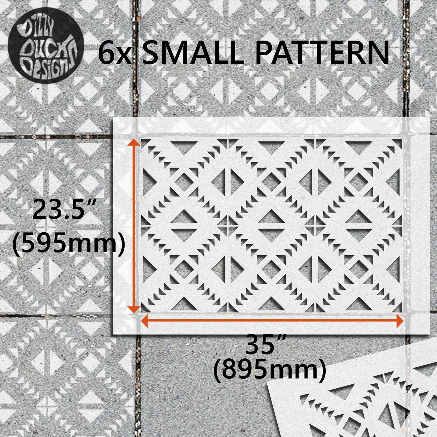 Toluca Patio Stencil - Rectangle Slabs - Dizzy Duck Designs