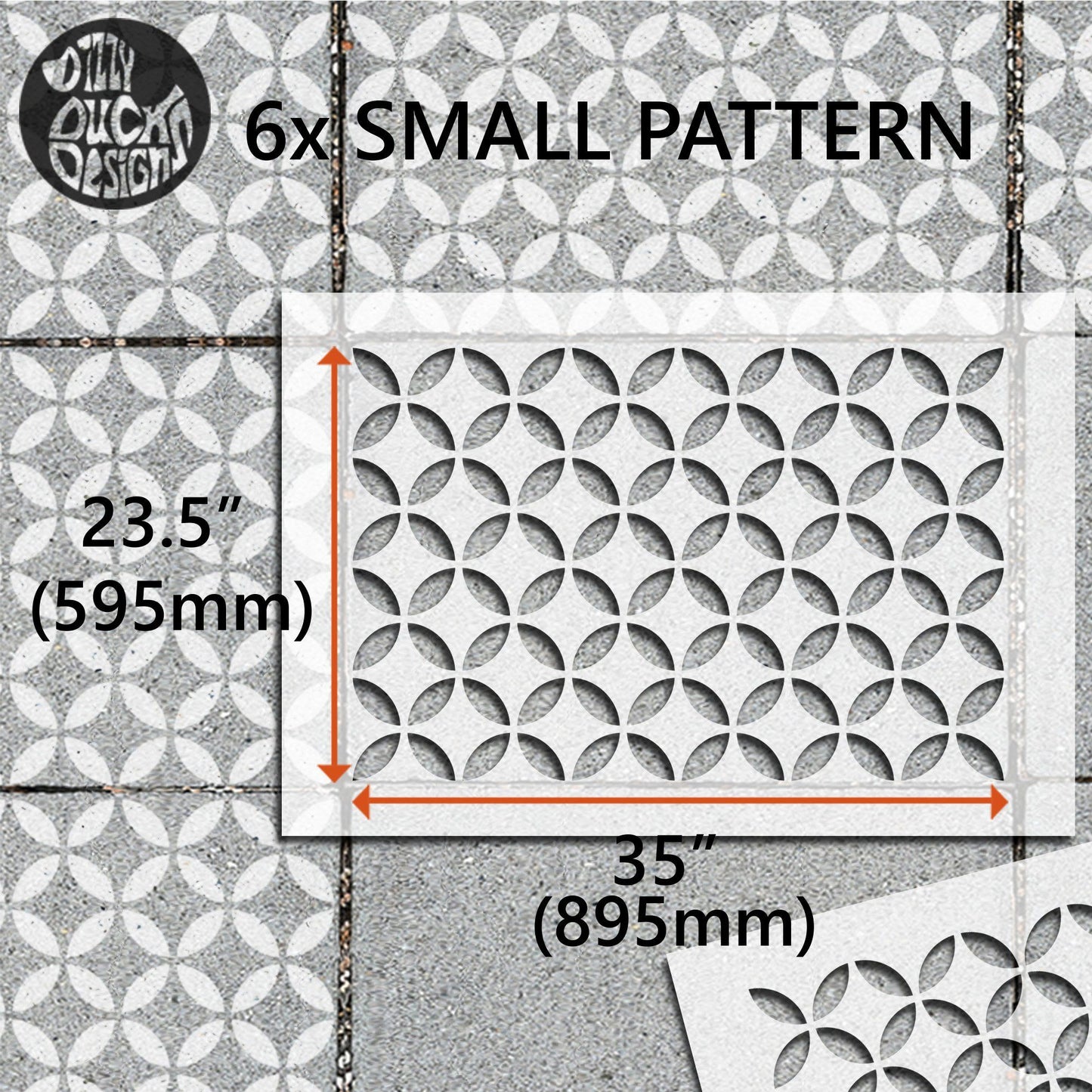 Tsunagi Patio Stencil - Rectangle Slabs - Dizzy Duck Designs