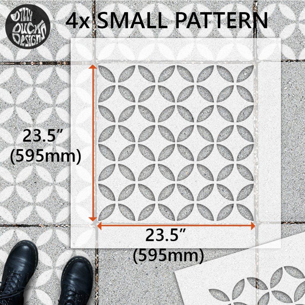 Tsunagi Patio Stencil - Square Slabs - Dizzy Duck Designs