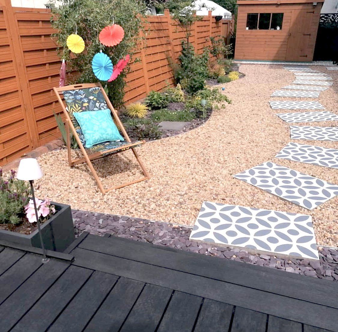 Tsunagi Spot Patio Stencil - Rectangle Slabs - Dizzy Duck Designs