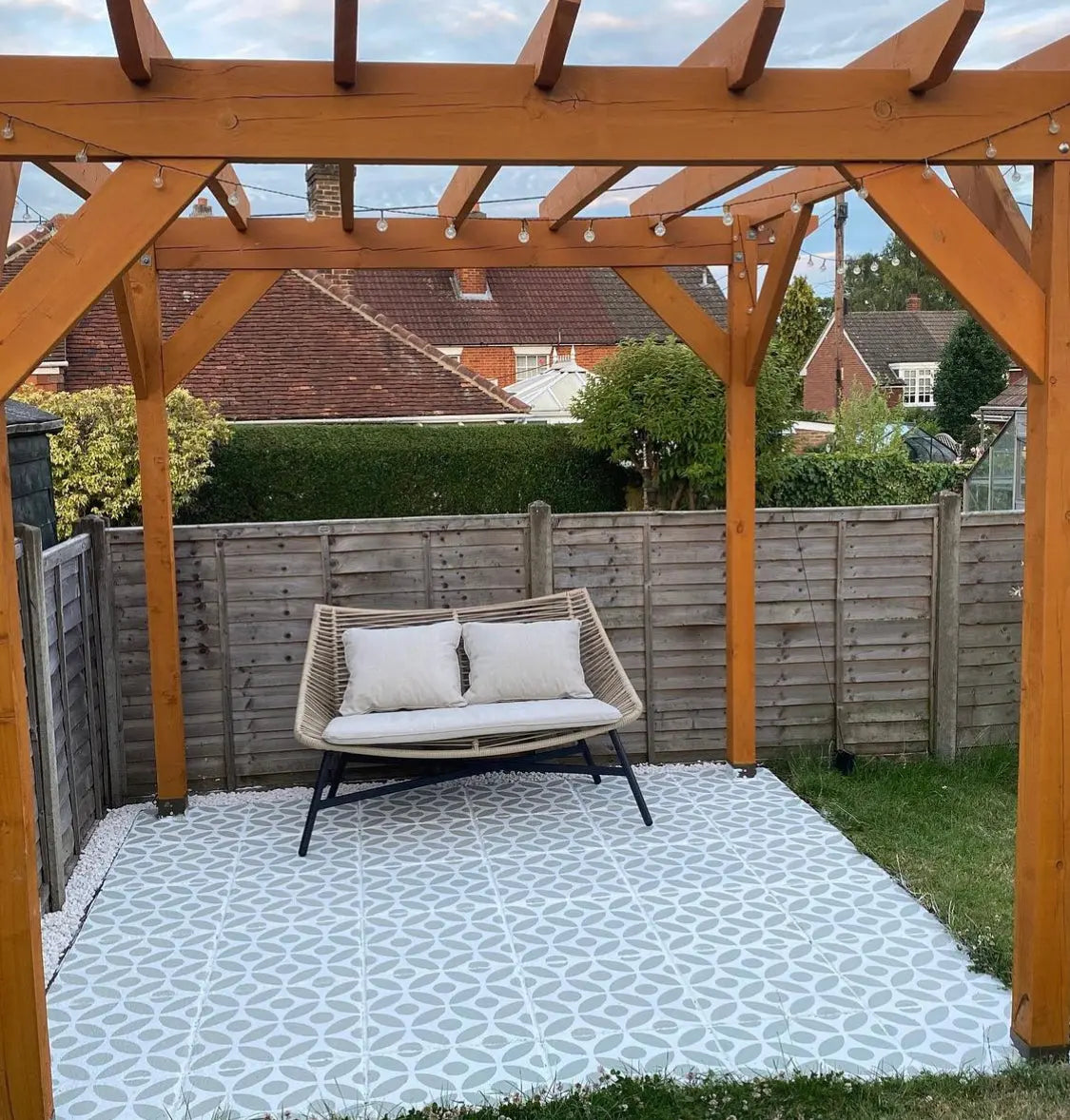 Tsunagi Spot Patio Stencil - Square Slabs - Dizzy Duck Designs