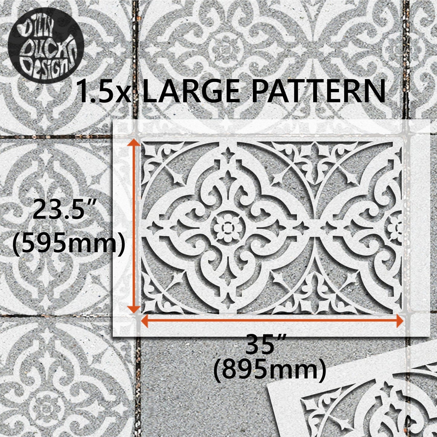 Turin Patio Stencil - Rectangle Slabs - Dizzy Duck Designs