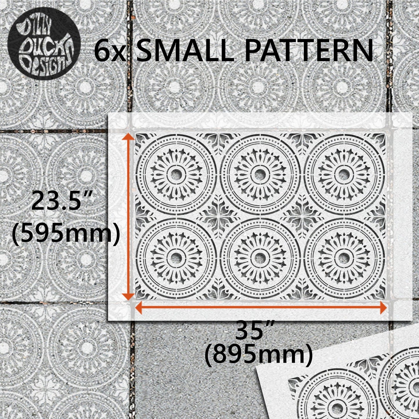 Verona Patio Stencil - Rectangle Slabs - Dizzy Duck Designs