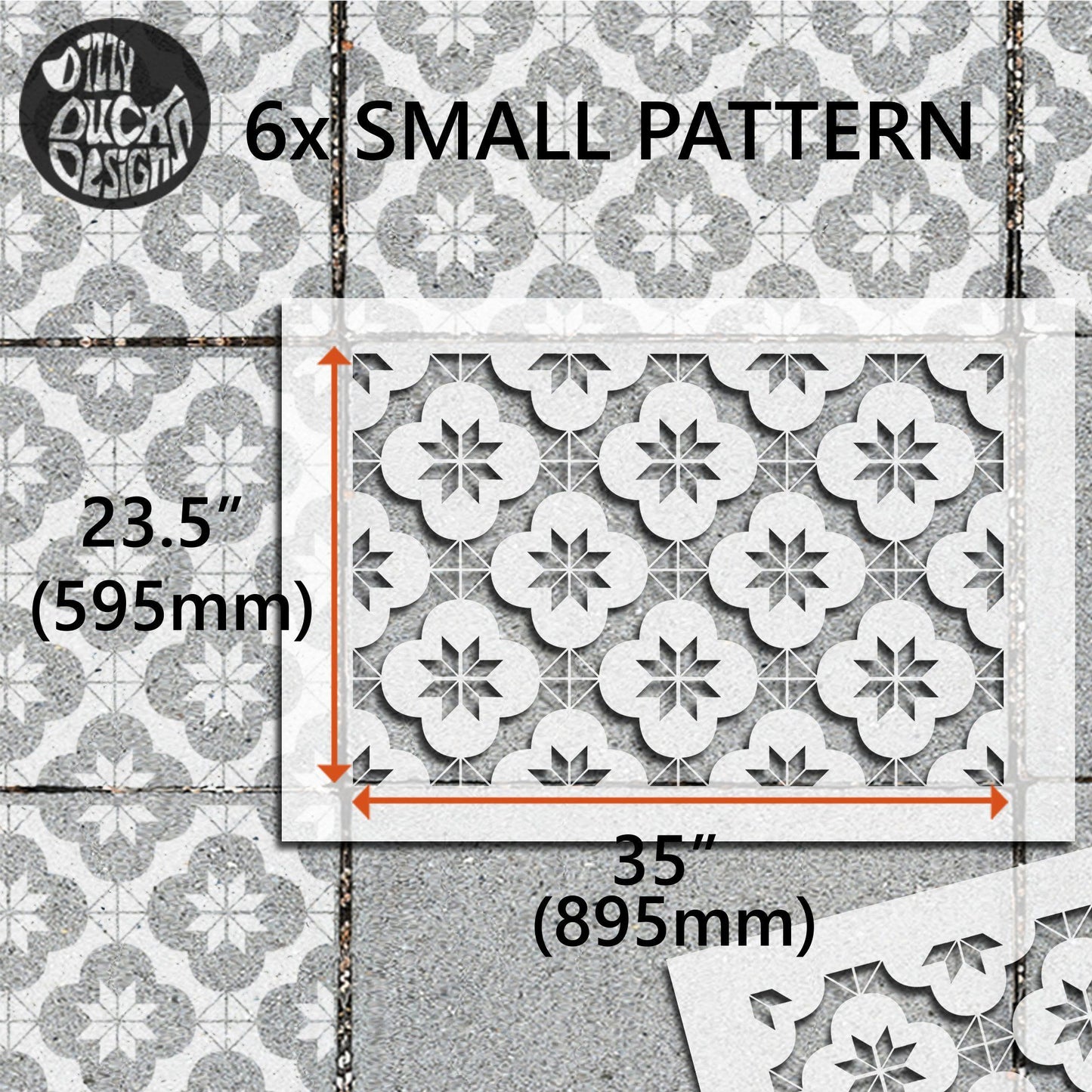 Warwick Patio Stencil - Rectangle Slabs - Dizzy Duck Designs