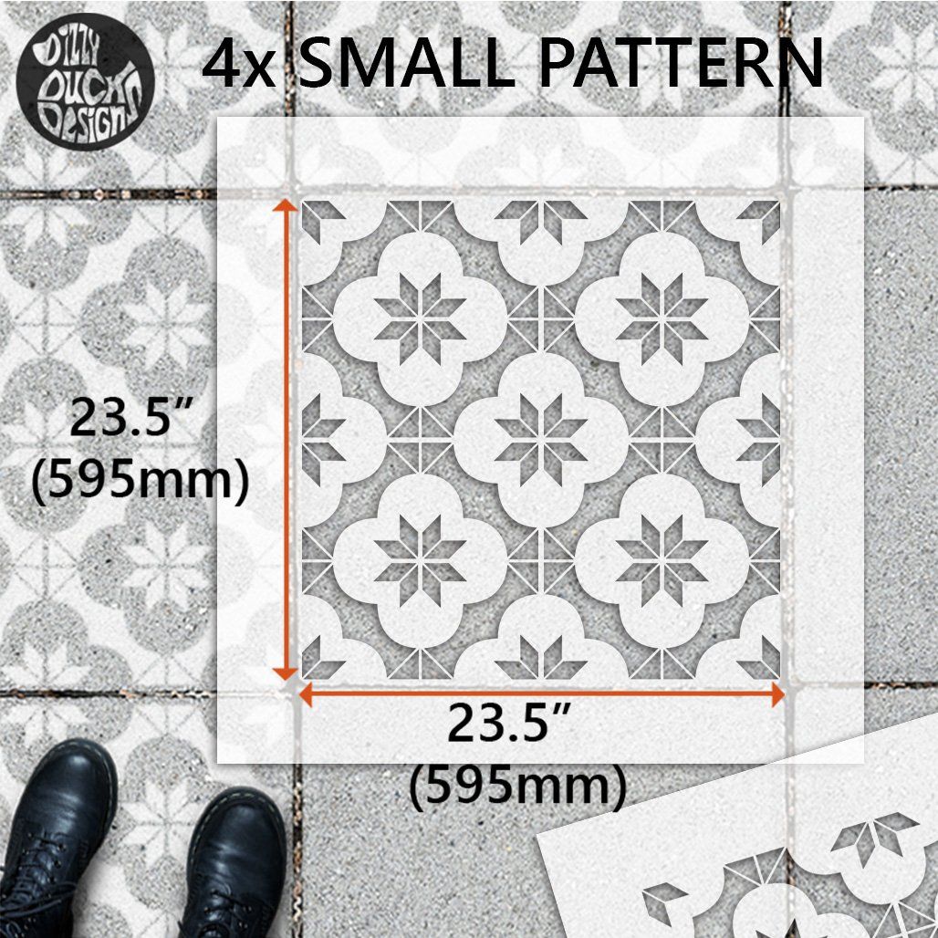 Warwick Patio Stencil - Square Slabs - Dizzy Duck Designs