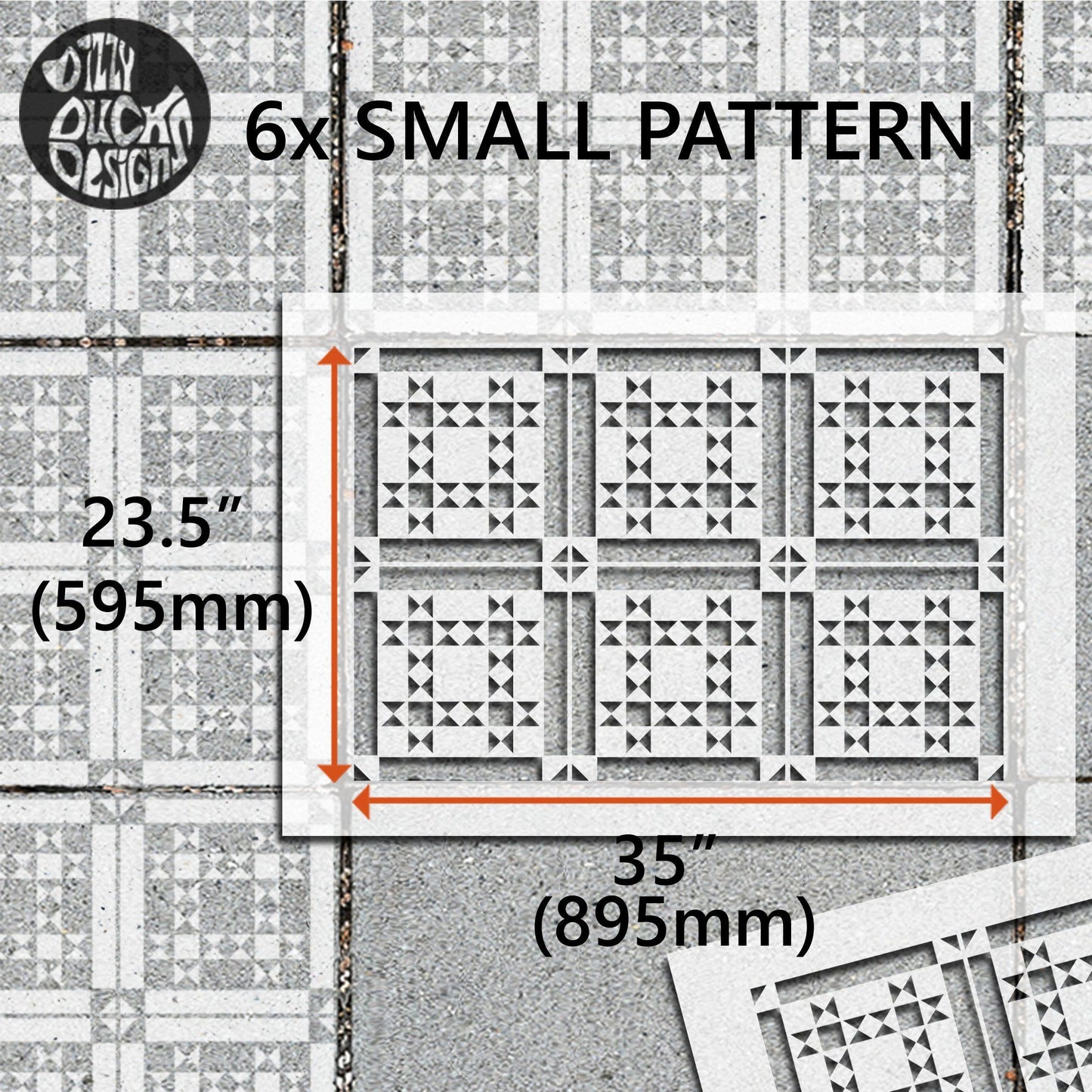 Westminster Patio Stencil - Rectangle Slabs - Dizzy Duck Designs