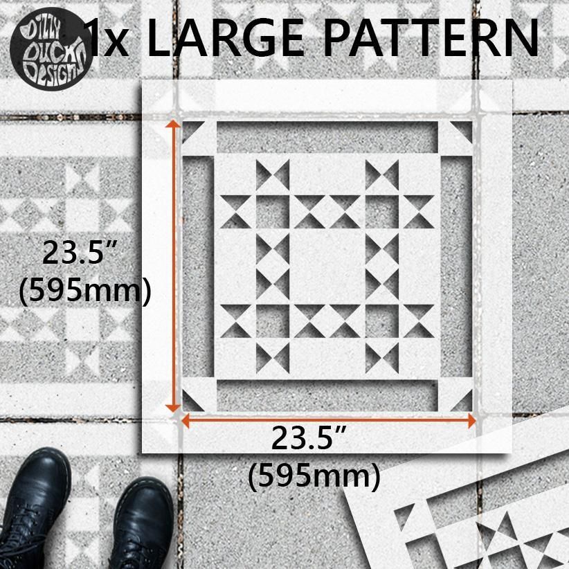 Westminster Patio Stencil - Square Slabs - Dizzy Duck Designs