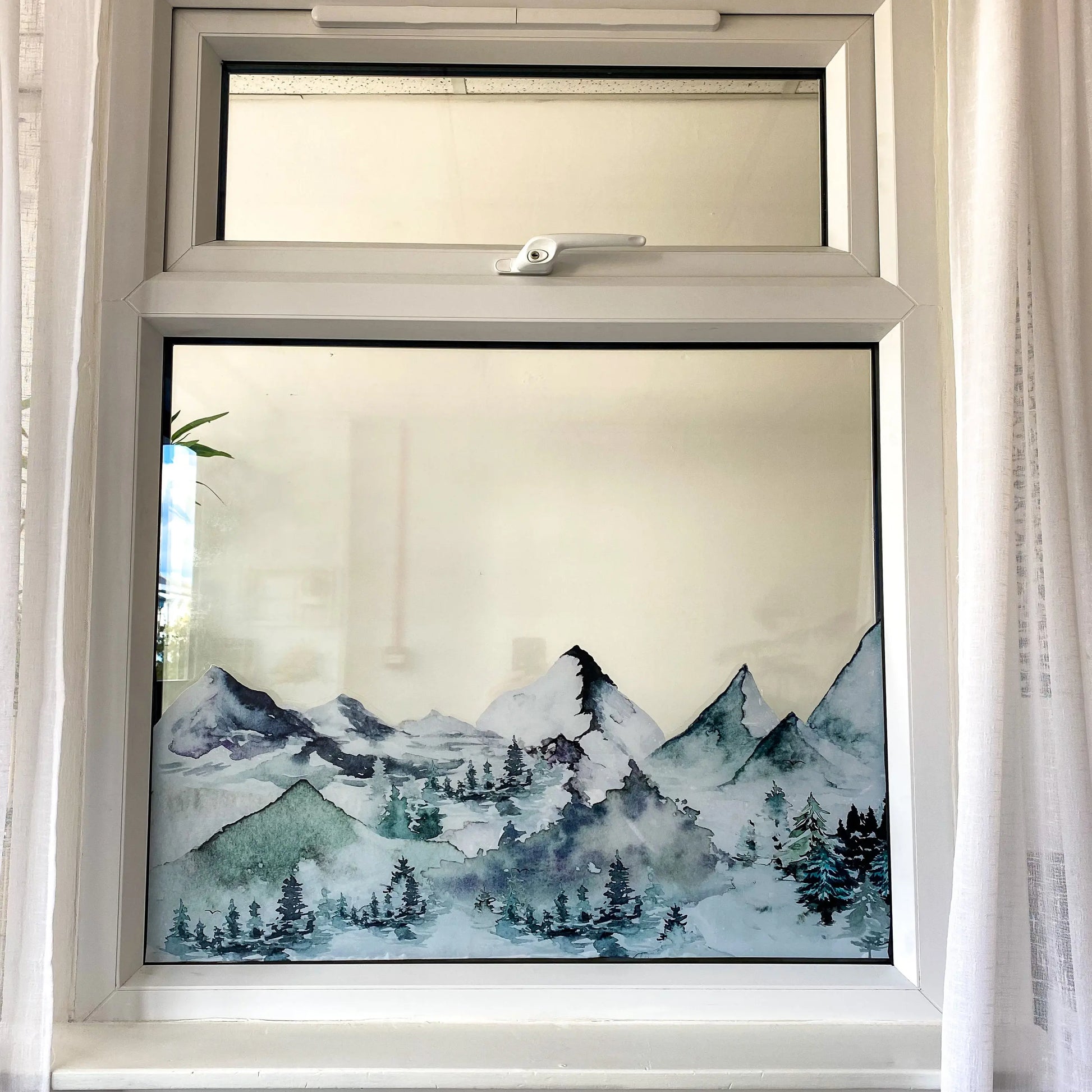 Decal Winter Forest Mountain Window Border Dizzy Duck Designs