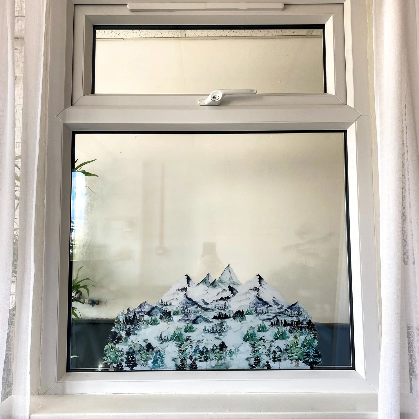 Winter Forest Mountain Window Decal Border - Dizzy Duck Designs