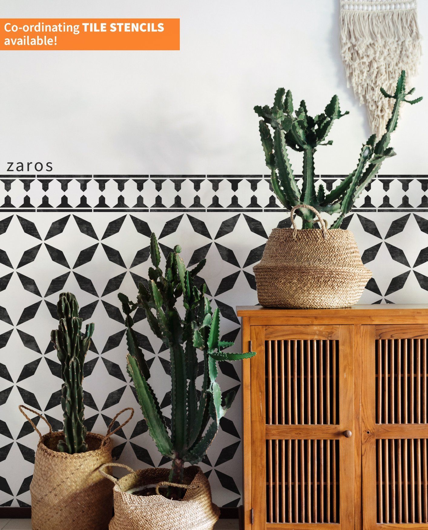 YEFREN Tile Border Stencil - Dizzy Duck Designs