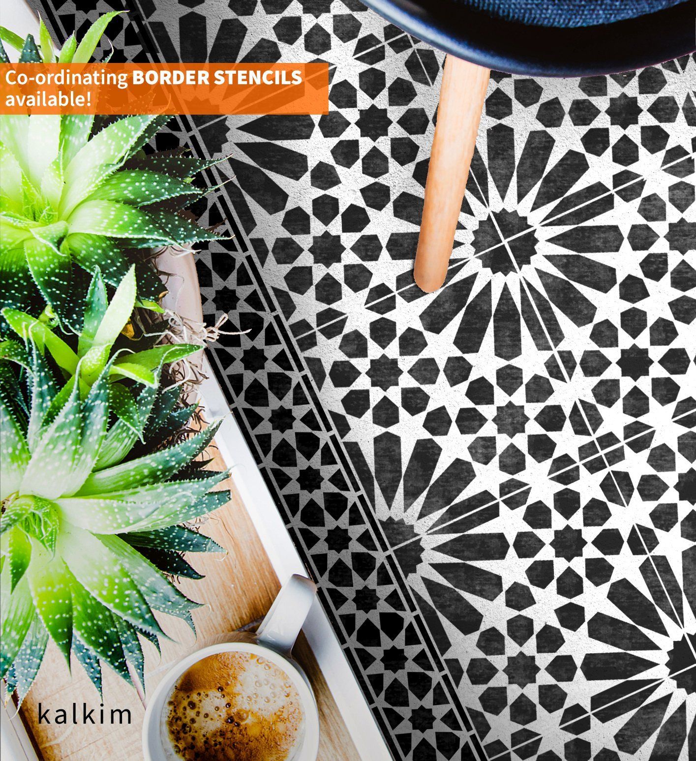 Yazlik Faux-Tile Stencil - Dizzy Duck Designs