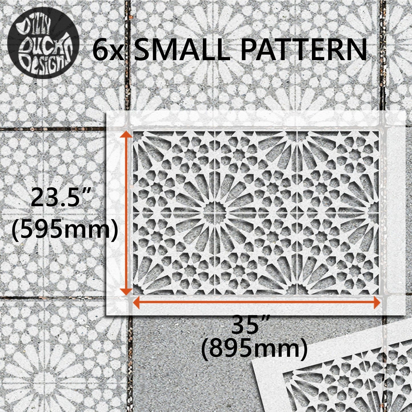Yazlik Patio Stencil - Rectangle Slabs - Dizzy Duck Designs
