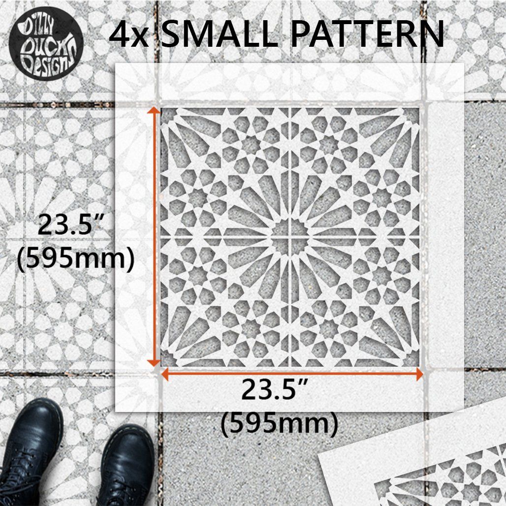 Yazlik Patio Stencil - Square Slabs - Dizzy Duck Designs