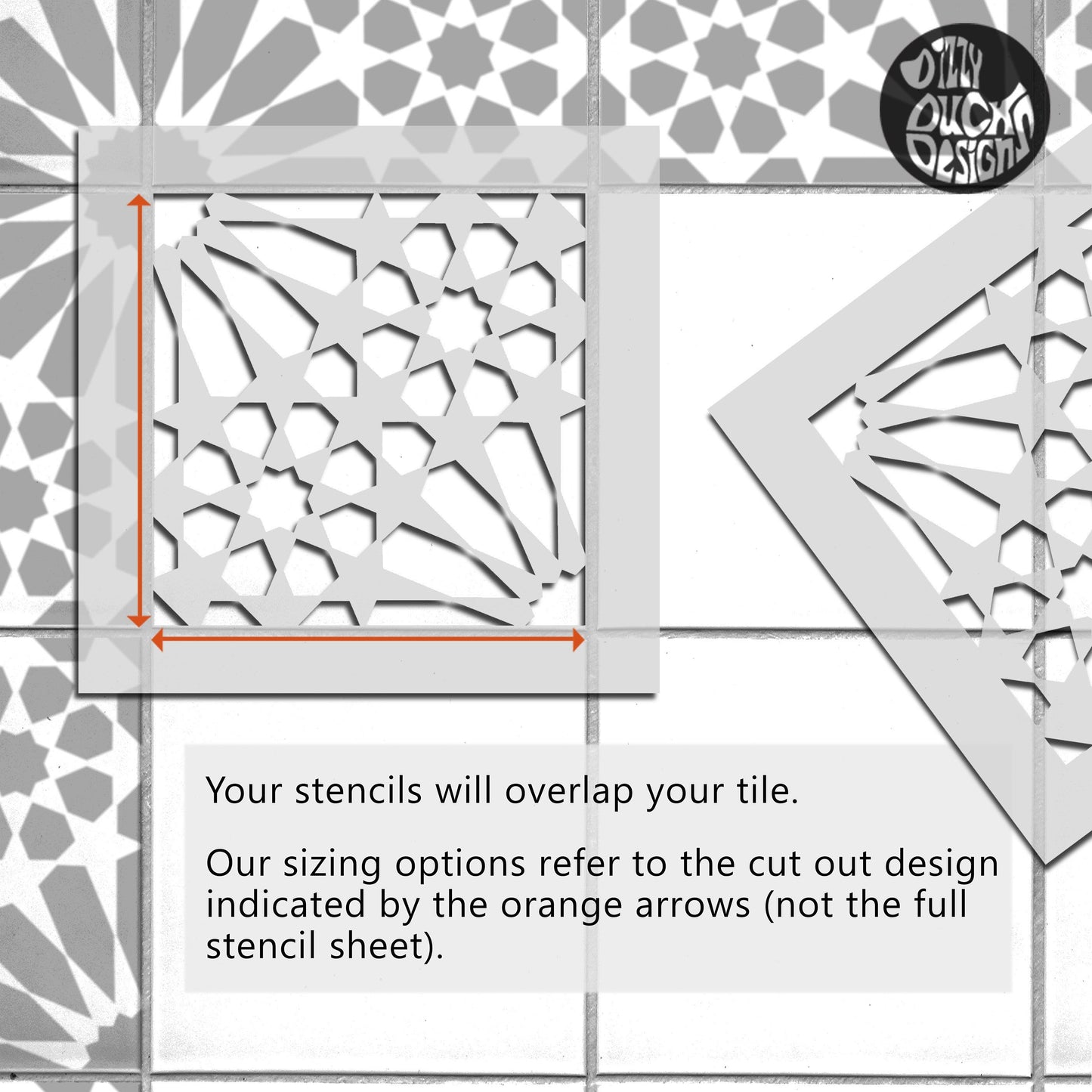 Yazlik Tile Stencil - Dizzy Duck Designs