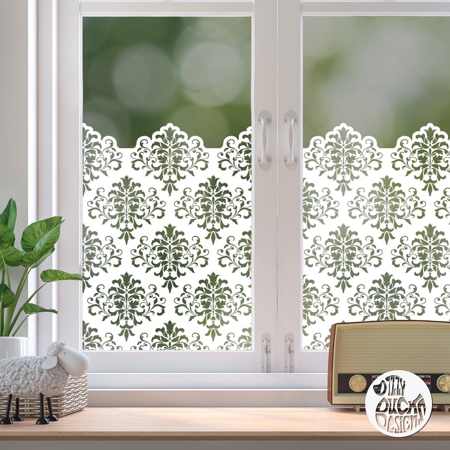 Zahedan Clear Window Privacy Border - Dizzy Duck Designs