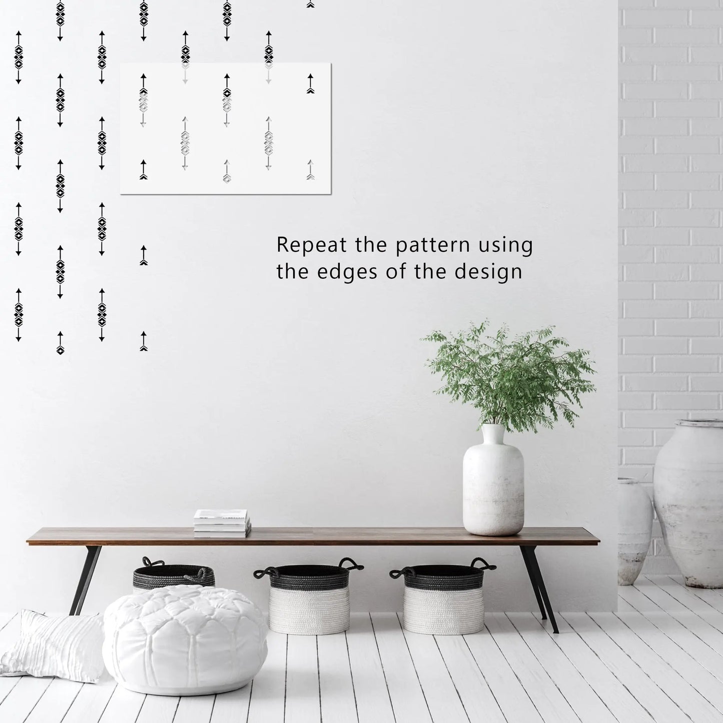 Zacapu Boho Wall Stencil - Dizzy Duck Designs