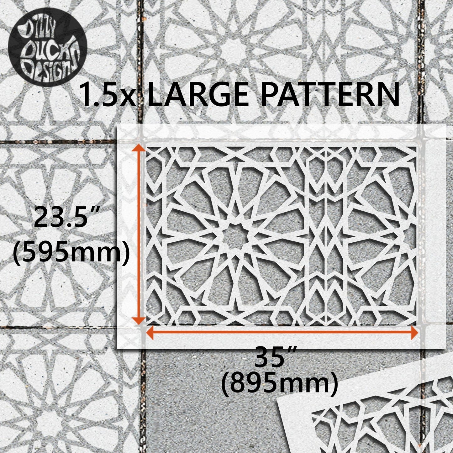 Zagora Patio Stencil - Rectangle Slabs - Dizzy Duck Designs