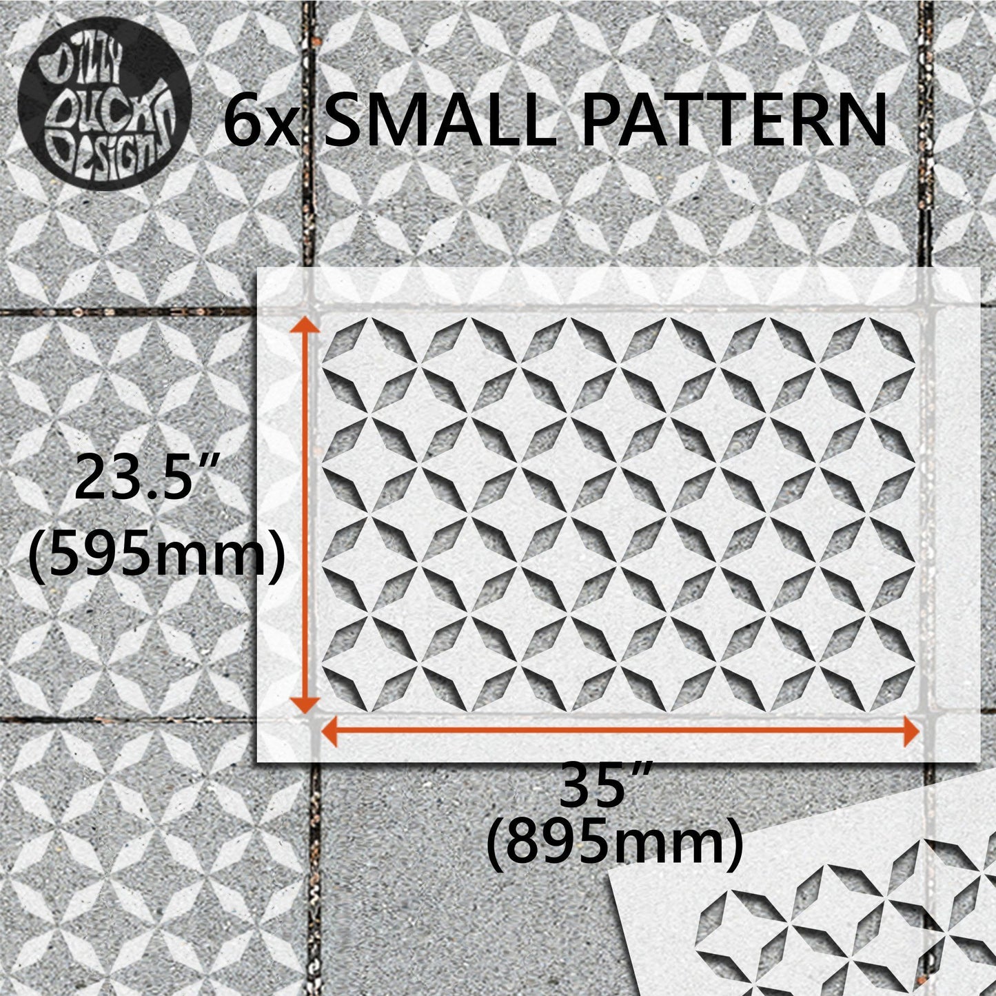 Zaros Patio Stencil - Rectangle Slabs - Dizzy Duck Designs