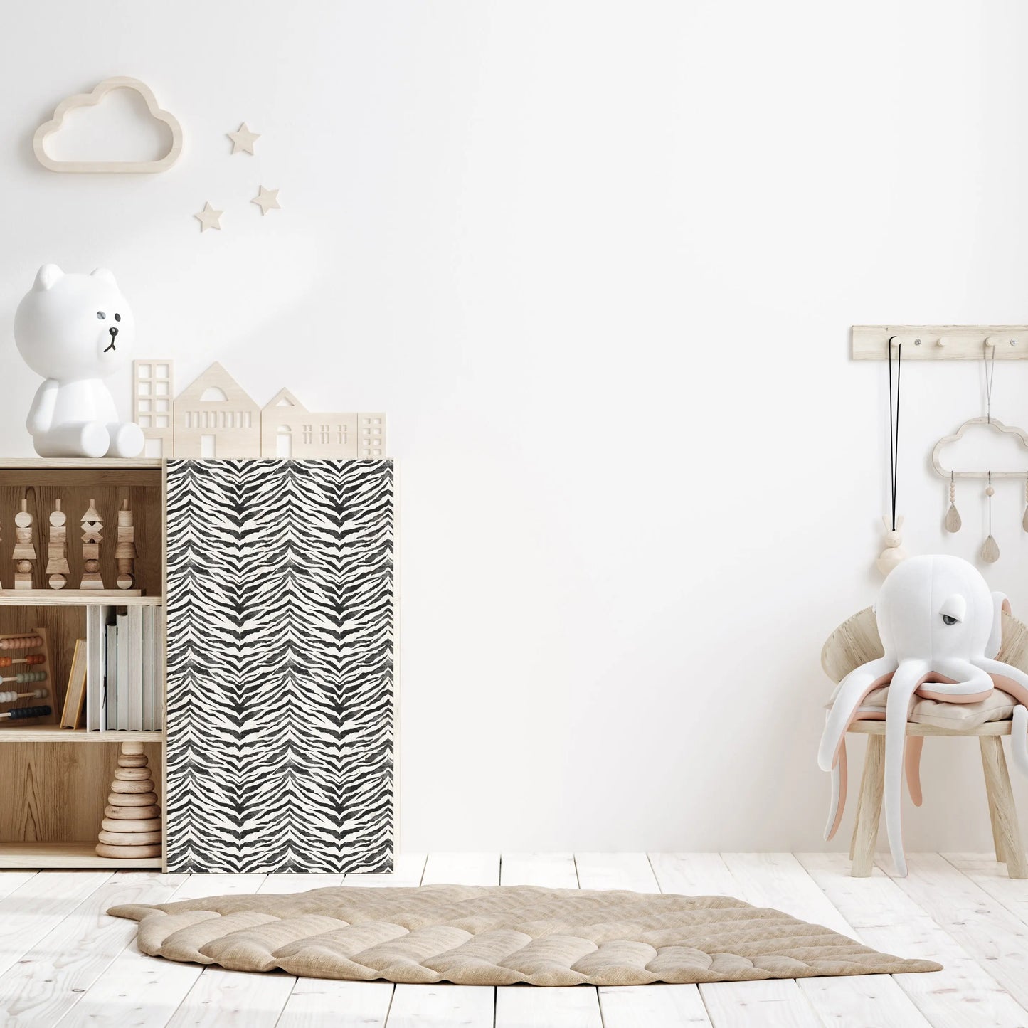 Zebra Print Furniture Stencil - Dizzy Duck Designs