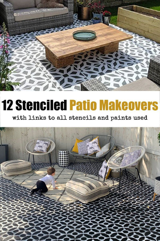 12 Amazing Stenciled Patio Makeovers! Dizzy Duck Designs