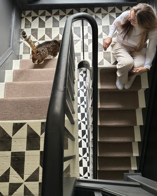Marie's Hallway + Stairs Budget Makeover - Dizzy Duck Designs