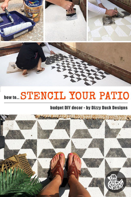 How To Stencil Your Patio - Dizzy Duck Designs