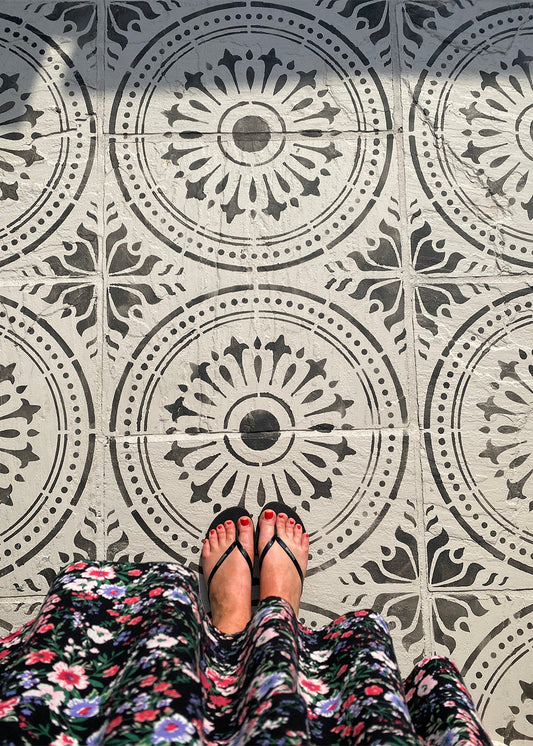 Kerry's Stencilled Patio - Take Two! - Dizzy Duck Designs