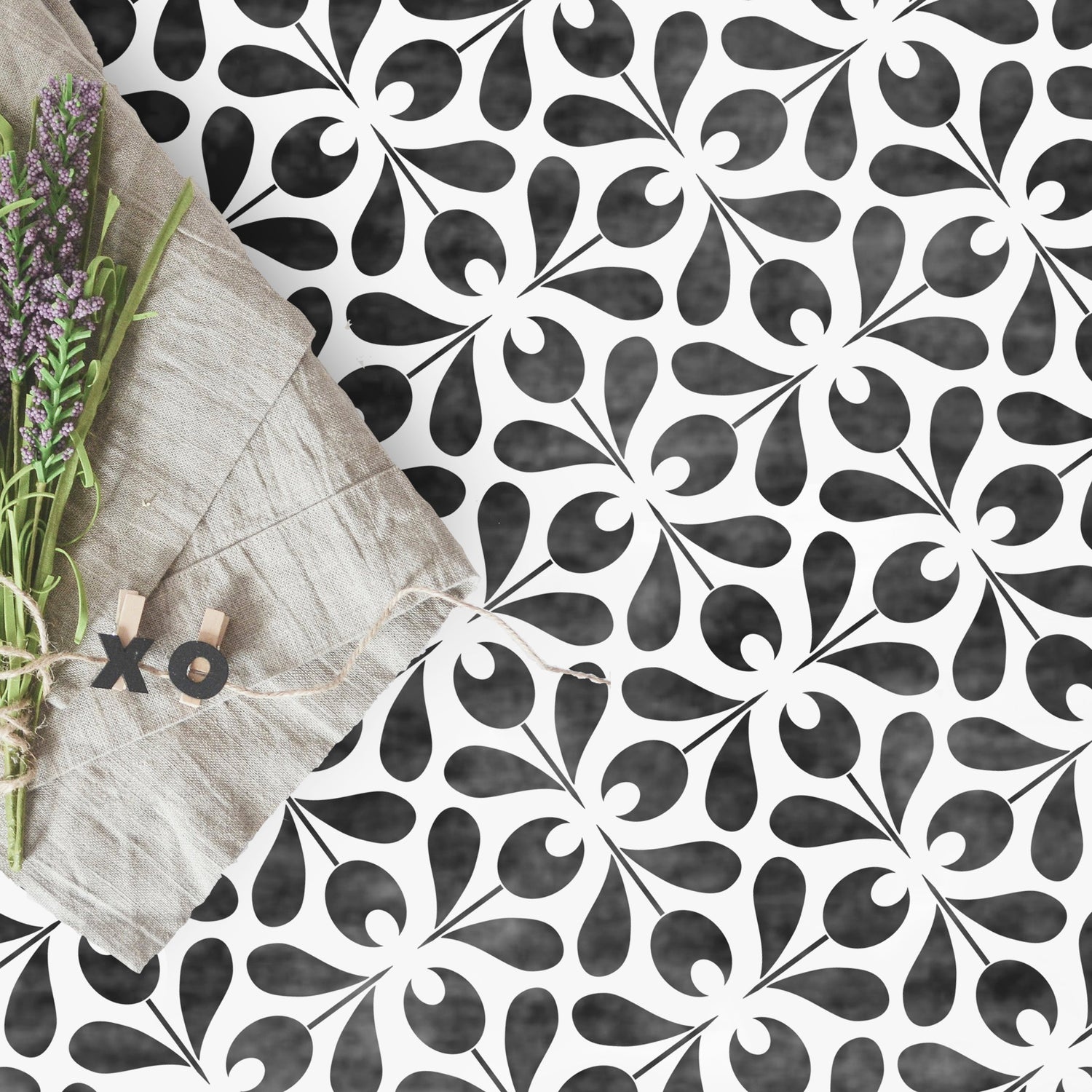 STENCIL | Faux-Tile | Mid Century Modern