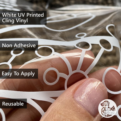 20 White Hand Drawn Star Window Decals