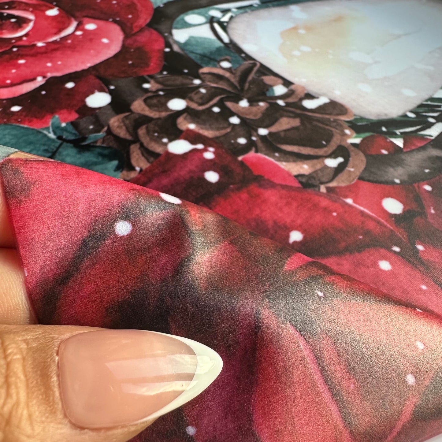 2x Winter Roses Window Decal Corners