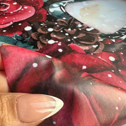 2x Winter Roses Window Decal Corners