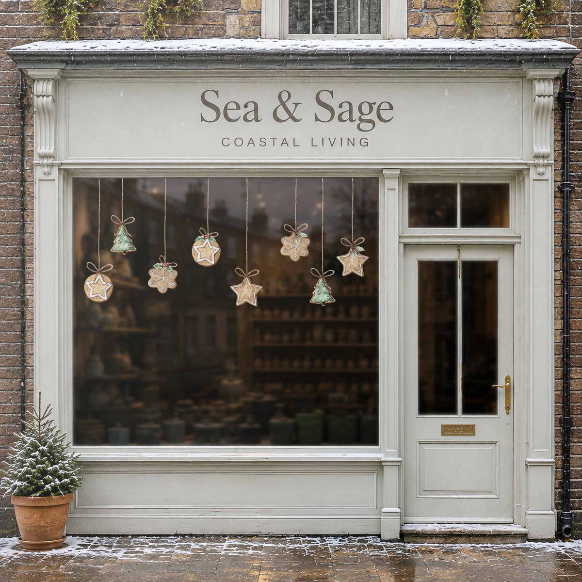 8 Christmas Cookie Shop and Home Window Cling Decorations