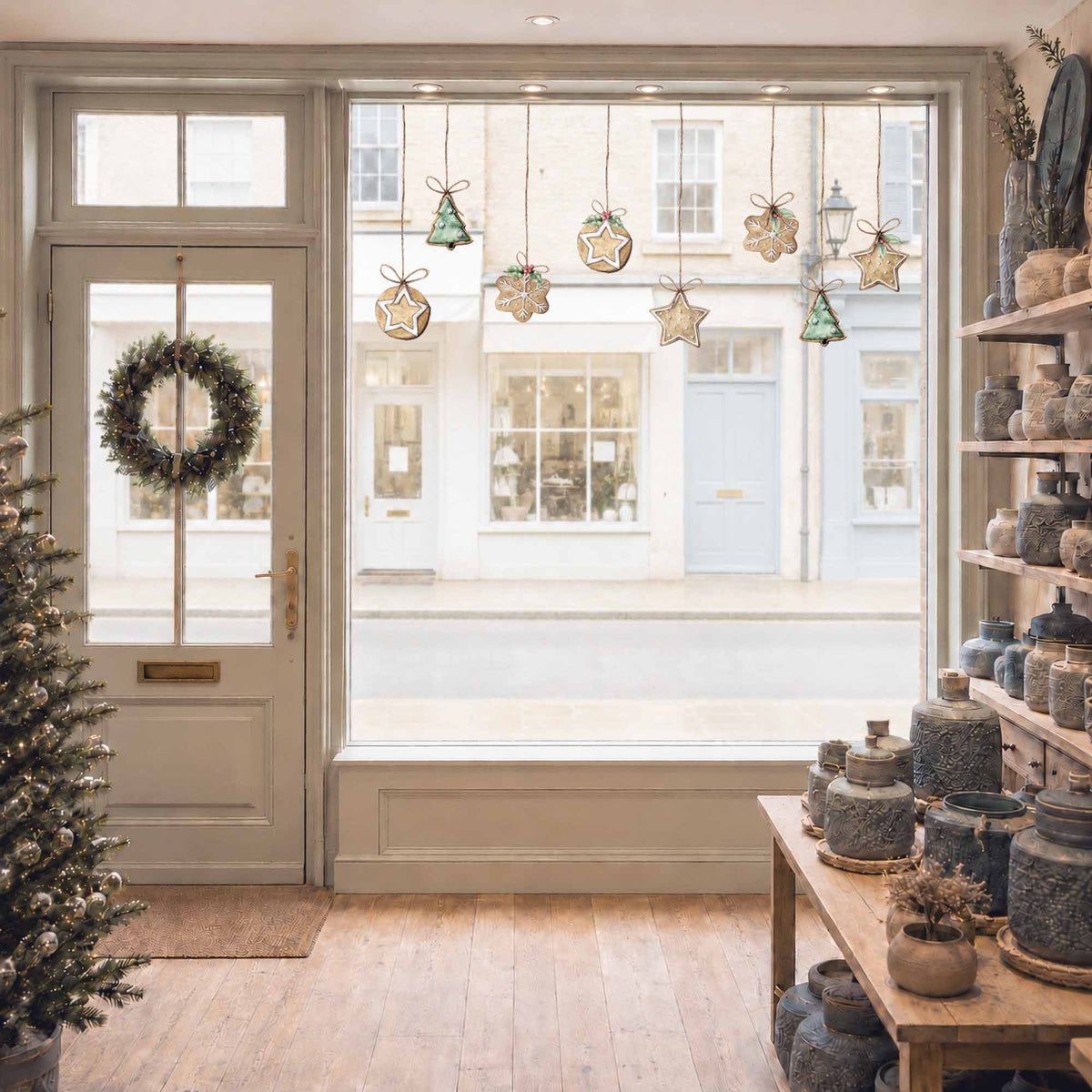 8 Christmas Cookie Shop and Home Window Cling Decorations