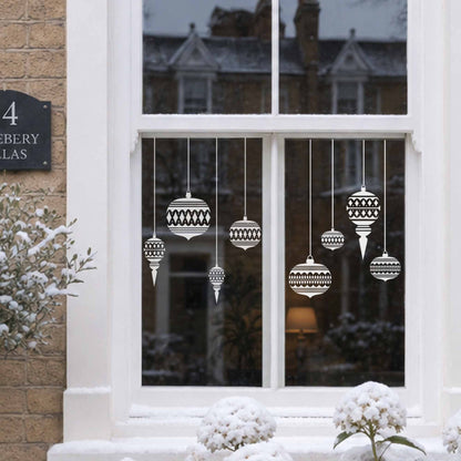 Moroccan Bauble Christmas Window Cling Decorations for Homes and Shops