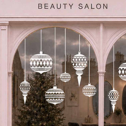 Moroccan Bauble Christmas Window Cling Decorations for Homes and Shops