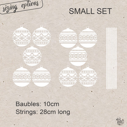White Nordic Baubles Christmas Window Cling Decorations